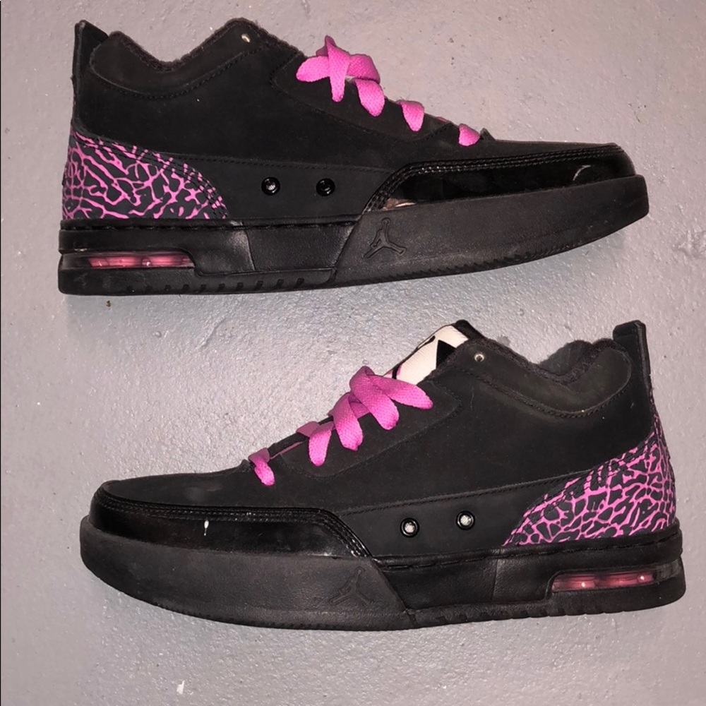 Pink and black Jordan’s